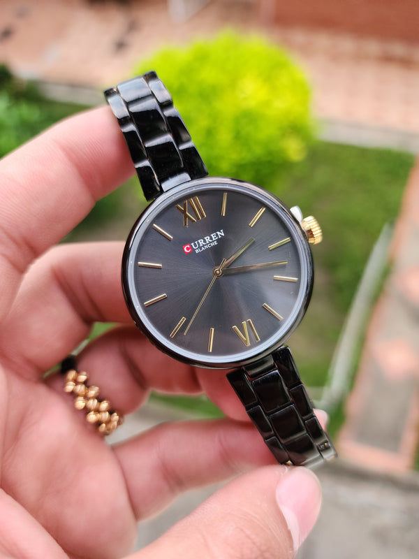 RELOJ CURREN C9017L NEGRO PARA MUJER – ELEGANCIA FEMENINA Y LUJO QUE ENAMORA