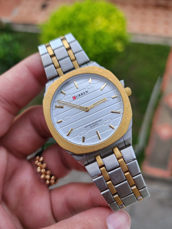 RELOJ CURREN 8444 BICOLOR PLATEADO Y DORADO PARA HOMBRE | FB