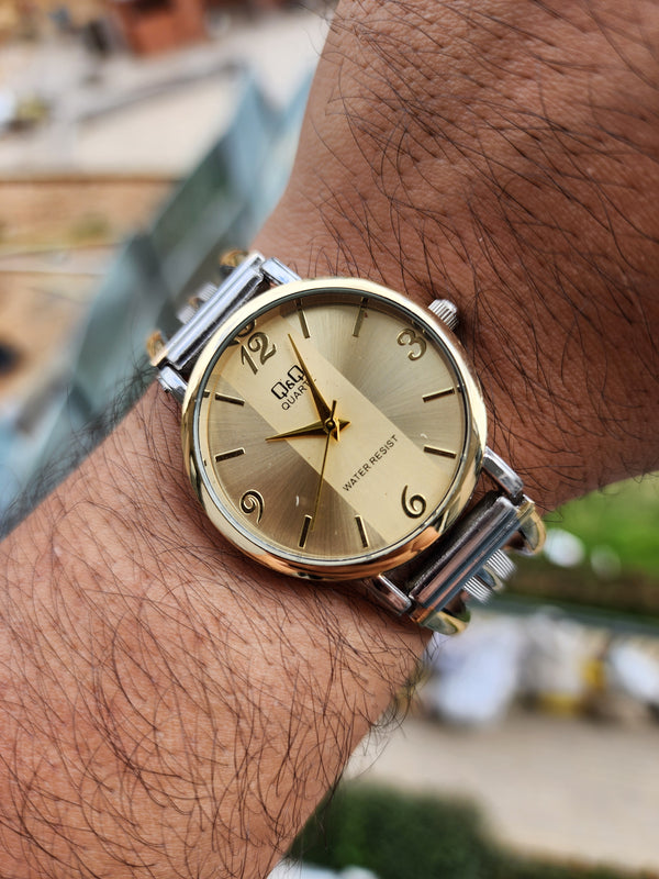 RELOJ Q&Q DORADO DE HOMBRE DE LUJO + ENVIO GRATIS + PAGO CONTRA ENTREGA - QQ020