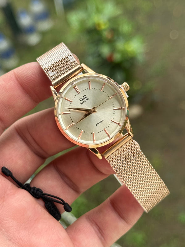 RELOJ Q&Q ORO ROSA DE LUJO PARA MUJER + ENVÍO GRATIS