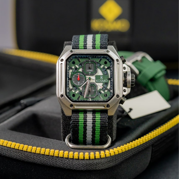 Reloj Kosmo K4189 Verde para Hombre | Cronógrafo Deportivo con Correas Intercambiables